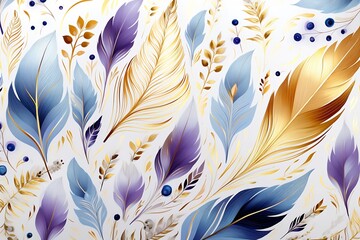 Poster - Generative AI : Abstract art background vector. Luxury minimal style wallpaper with golden line art flower and botanical leaves, Organic shapes, Watercolor. Vector background for banner, poster, Web a