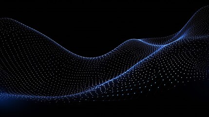 Poster - Generative AI : Wave of dots and weave lines. Abstract background. Network connection structure.
