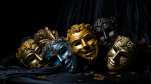 High Contrast Image Of Theater Masks Of Drama 