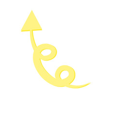 Sticker - yellow curly arrow