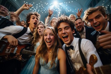 Students Enjoying The Prom After Party, Generative AI