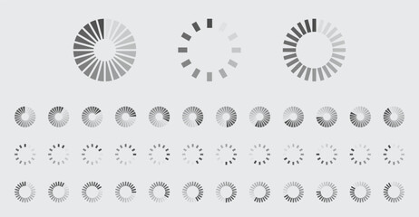 Fototapete - Circular Loading Buffering Icons Vector Set Video Ready for Animation Gif All Keyframes Frames Bufring Circle Waiting for Connection Buffer Preloader Download Symbol Easy Replace Color