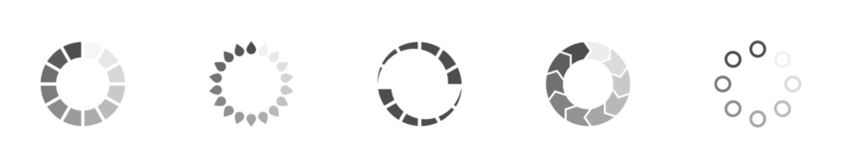 Fototapete - Download sign set. Load icons set. Load system. Data load. Loading bar. Froze computer. Vector stock illustration. Vector illustration. Vector illustration