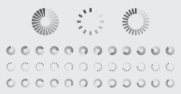 Circular Loading Buffering Icons Vector Set Video Ready for Animation Gif All Keyframes Frames Bufring Circle Waiting for Connection Buffer Preloader Download Symbol Easy Replace Color