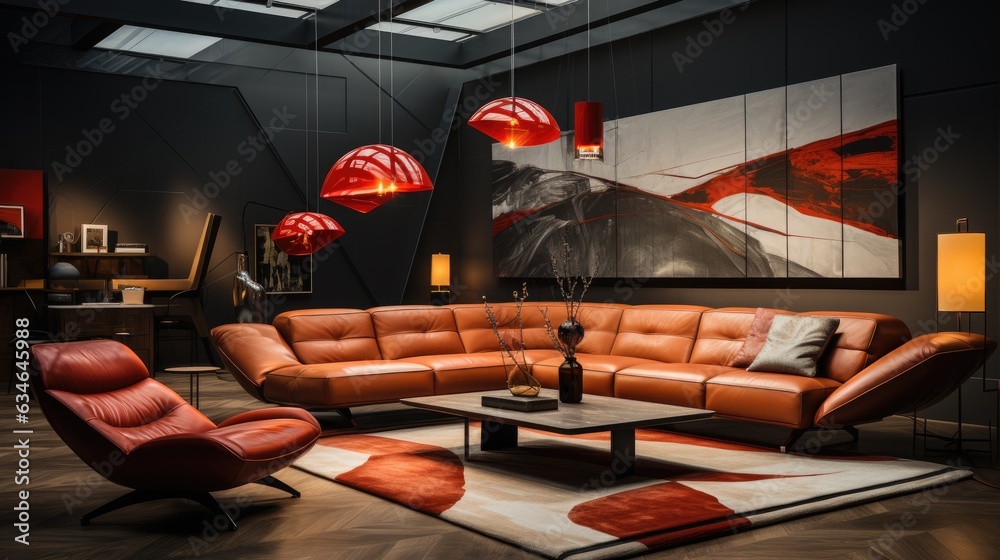 home interior design of Artistic Living Room with Accent Lighting and ...