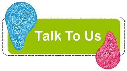 Wall Mural - Talk To Us Green Blue Pink Design Elements Text