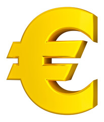 Wall Mural - Finance and business symbol. Euro sign. Isolated on transparent png background