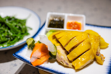 Canvas Print - Steamed chicken dish in chinese restaurant