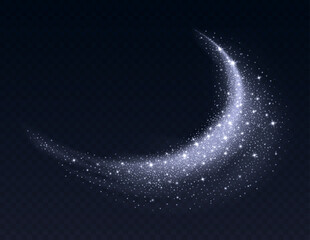Wall Mural - silver dust cloud with sparkles isolated on dark background. stardust sparkling background. glowing 
