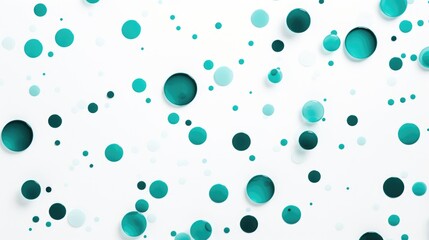 Wall Mural - Teal Spots on White Background