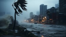 Powerful Hurricanes, Typhoons, And Storms Unleash The Raw Energy Of Nature's Fury On A Global Scale.'generative AI'