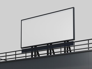 Wall Mural - Outdoor Building Billboard White Blank 3D Mockup