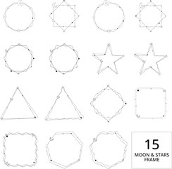 Set of vector moon and star frames, Transform your artwork into a celestial masterpiece with this Moon and Stars vector frame, perfectly suited for a touch of enchantment