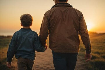 Sticker - parent and child walking