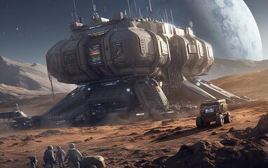 lunar base buildings,created with generative ai tecnology.