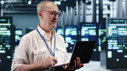 Poster - skilled it professional navigating network of supercomputers in industrial server farm. specialist w