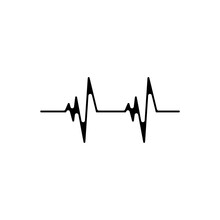 Heart Beat Icon. Pulse Trace  Isolated On White Backgrounde