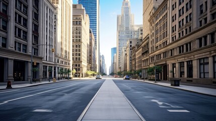 classical architecture and urban roads, empty road in the city