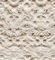 Sticker - Patterns on the ceiling gypsum sheets of white flowers, plaster background - floral pattern, seamless pattern. SEAMLESS PATTERN. SEAMLESS WALLPAPER.