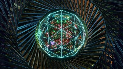 Wall Mural - abstract background 3d animation shiny futuristic composition made of geometric elements transforms 