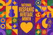 © bulgn - National Hispanic Heritage Month. Holiday concept. Template for background, banner, card, poster with text inscription. Vector EPS10 illustration.