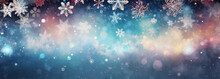 Snowflakes Shine Texture Light Abstract Year Defocused Bokeh New Background Pastel Christmas. Generative AI.
