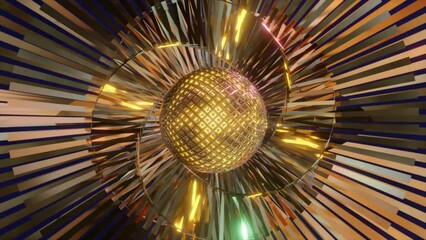 Wall Mural - abstract background 3d animation shiny futuristic composition made of geometric elements transforms 