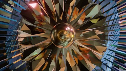 Wall Mural - abstract background 3d animation shiny futuristic composition made of geometric elements transforms 