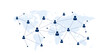 © tutti_frutti - Social user network, people network illustration. Dots connected lines create network with world map background