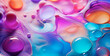 Bright abstract background. Flow of multi-colored paint with bubbles and lumps. Multicolored liquid, abstract 3D background. AI generative