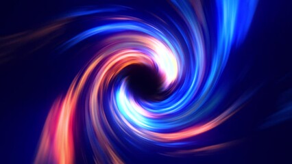 Wall Mural - Seamless 3d animated background movement in an abstract futuristic neon tunnel, moving forward inside infinite hole,  warp, twist, magician, blue orange spectrum, 4k, 60fps.