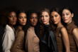 © Tetiana - Portrait of many attractive female fashion models with great skincare of all races tones style Generative AI
