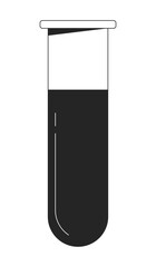 Poster - Test tube with liquid flat monochrome isolated vector object. Container for chemicals. Editable black and white line art drawing. Simple outline spot illustration for web graphic design