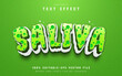 Green saliva 3d text effect editable