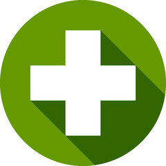 Poster - Green plus sign. Vector icon. Cross symbol of safety guidance.