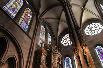 Sticker - notre-dame cathedral in strasbourg in alsace (france)