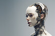 Beautiful female robot with artificial intelligence.