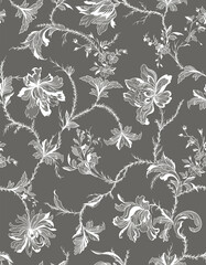 Wall Mural - lace floral seamless pattern. Chintz	