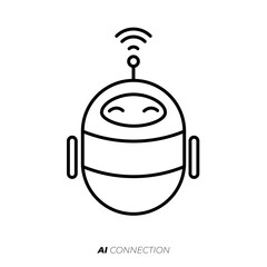 Stock AI bot service tech element happy funny