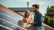 couple talking about their solar panel installation