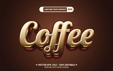 Poster - Coffee 3d editable creative vector text effect