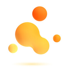 Wall Mural - 3d abstract blobs set.