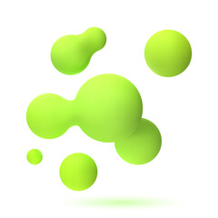 Wall Mural - 3d abstract blobs set.