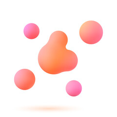 Wall Mural - 3d abstract blobs set.