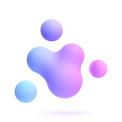 Wall Mural - 3d abstract blobs set.