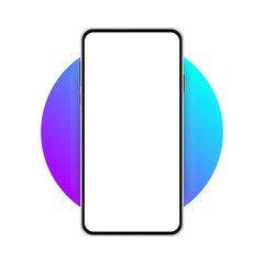 Fototapete - Realistic Smartphone Gradient Banner Mockup Template Vector Illustration