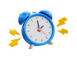 © peerapong - 3d minimal quick time concept. urgent work. fast service. alarm clock with thunder icon. 3d illustration.