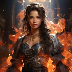 Poster - young woman in a fantasy and fairy tale setting