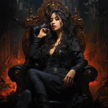 queen of vampires on a throne