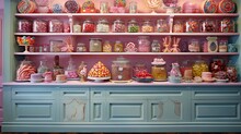  A Shelf Filled With Lots Of Candy And Candies On Top Of It.  Generative Ai